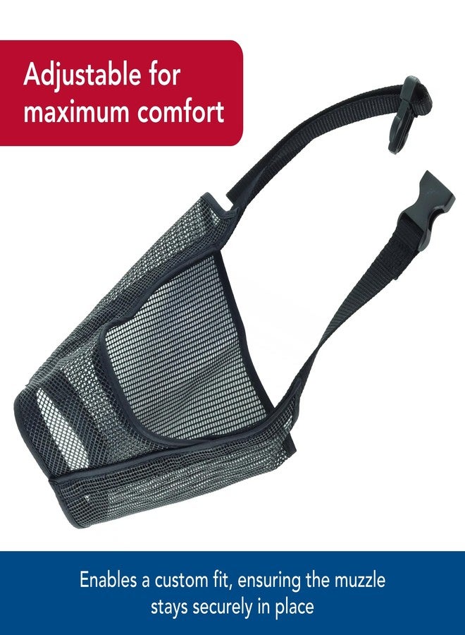 Coastal Pet Best Fit Adjustable Mesh Dog Muzzle - Soft Muzzle for Grooming Dogs with Open Front Design - Gentle, Durable Mesh for Temporary Muzzling - Black, 7" - Image 4